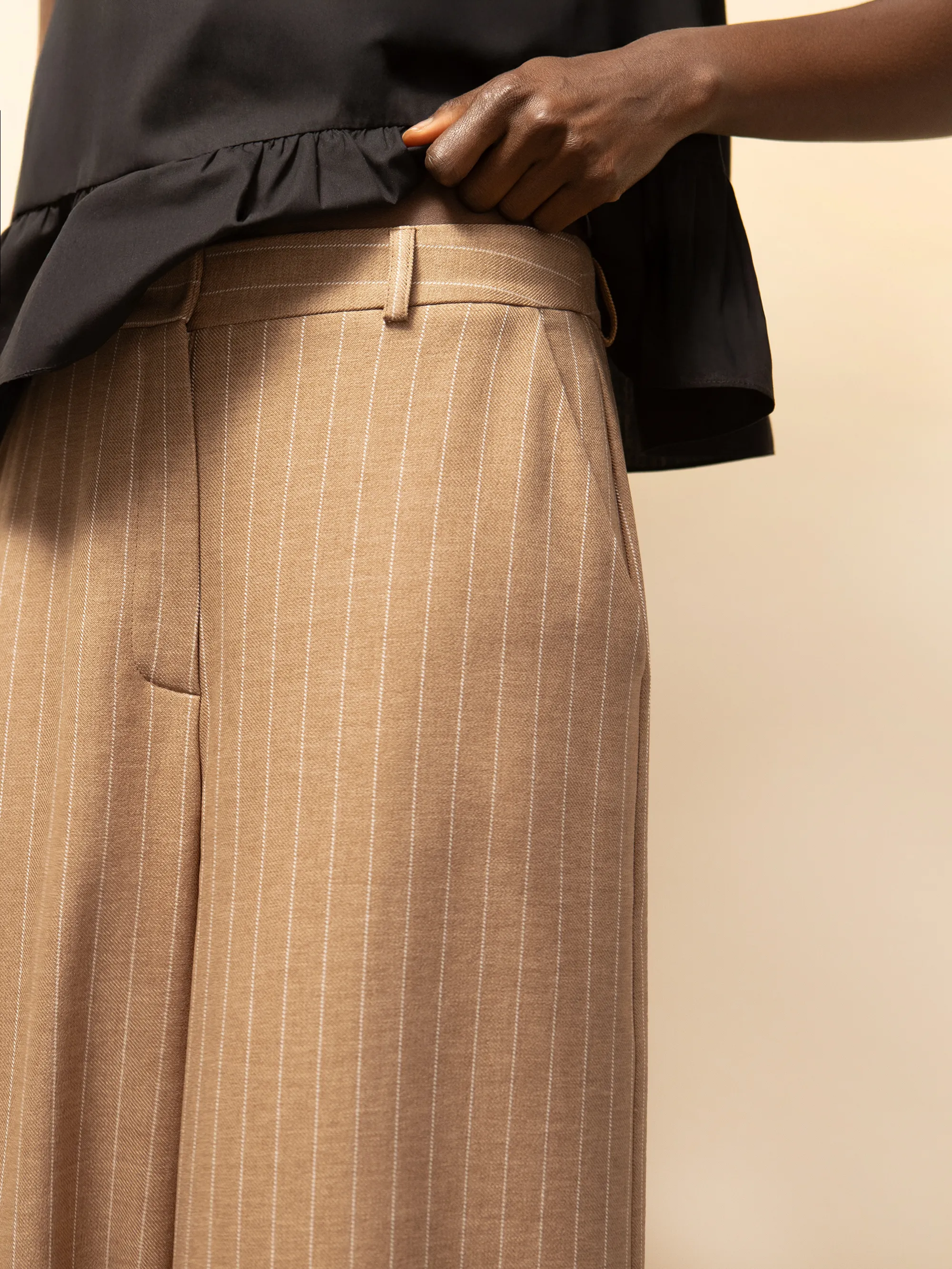 Caramel Pinstripe Trouser