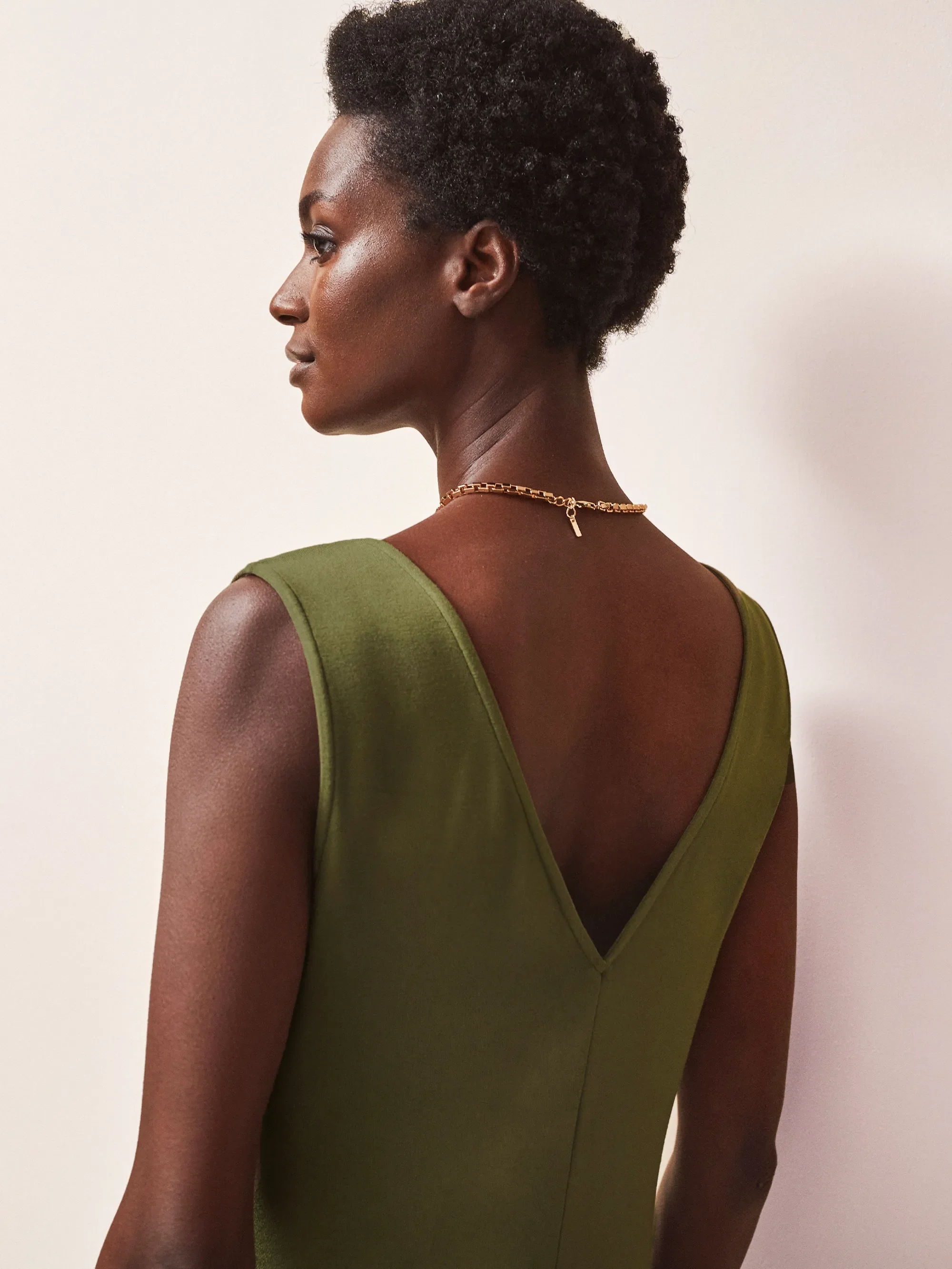 Petite Olive Jersey V Neck Jumpsuit